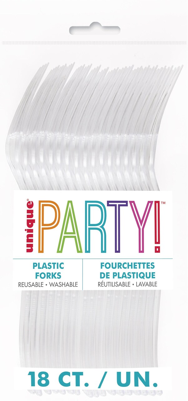 Clear Solid Plastic Forks - 18ct
